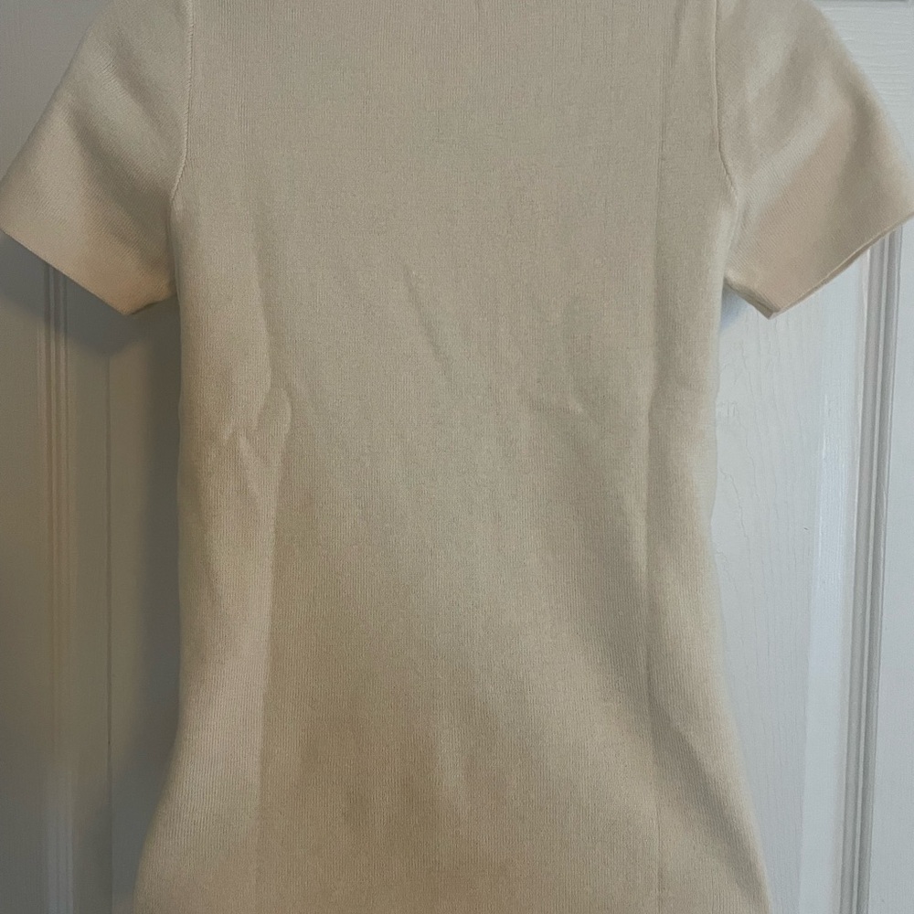 Brandy Melville Cream Button Down Polo Sweater 100% Cotton - Picture 2 of 4